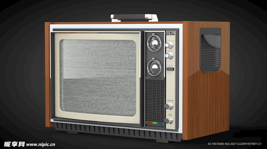 C4D模型复古老黑白电视机