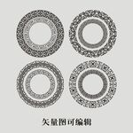 矢量圆形花纹