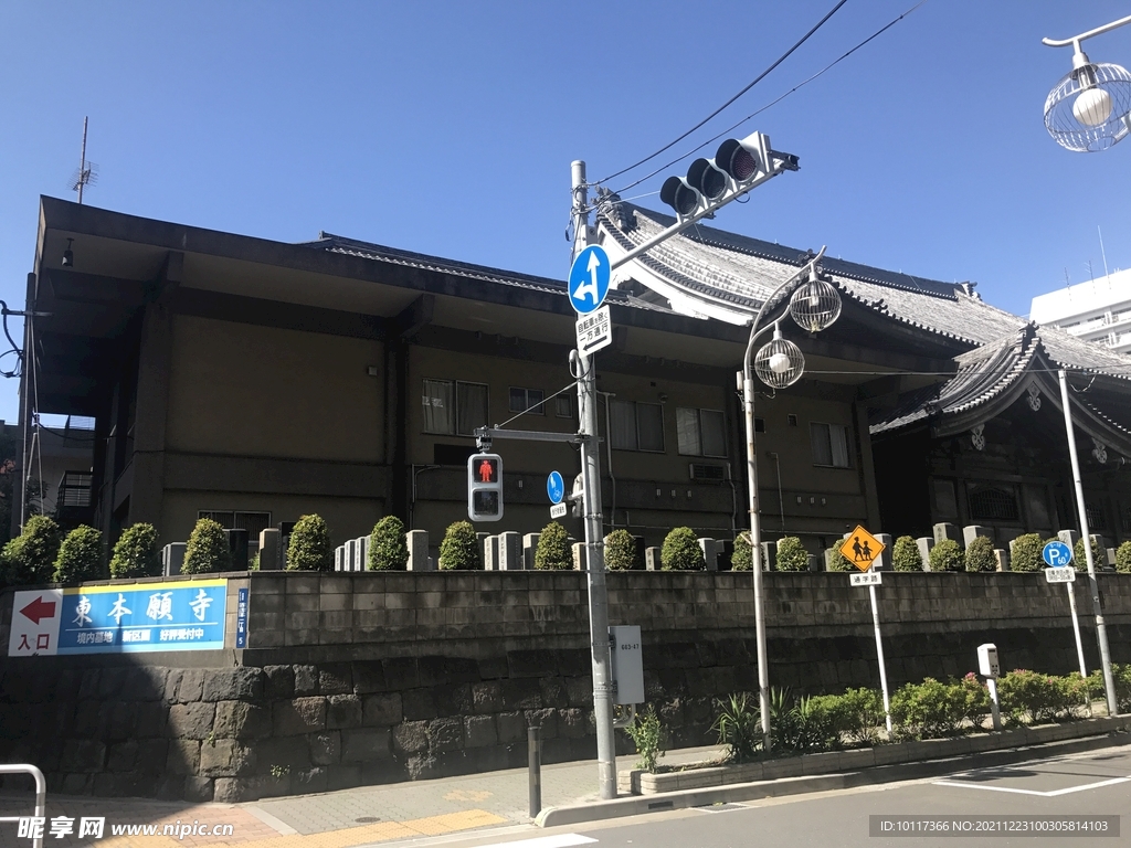 日本东京街头寺庙墓地公墓陵园