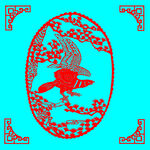 鹰与松树剪纸