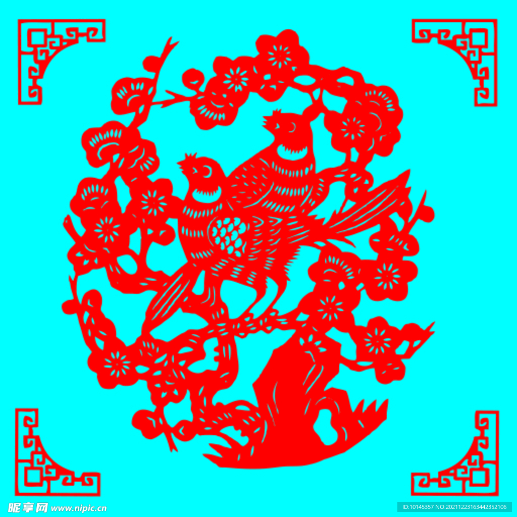 喜上眉梢剪纸
