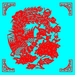 凤穿牡丹剪纸