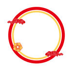 红色中国祥云边框插画