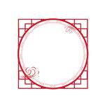 中国风红色花纹云纹装饰边框