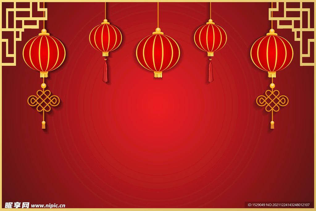 新年灯笼背景  