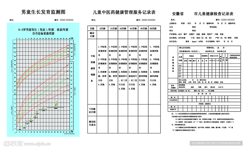 安徽省儿童健康检查记录表