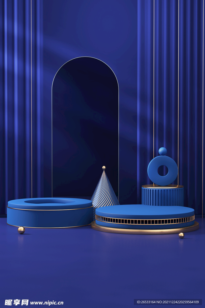 蓝色高档c4d背景