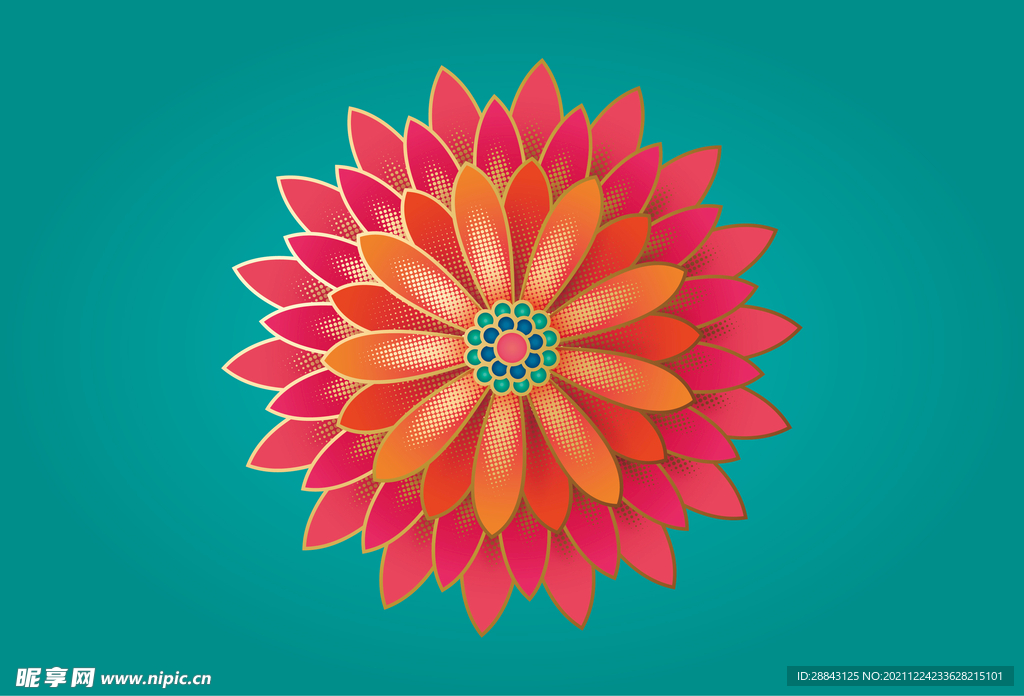 花瓣矢量美丽圆形花纹时尚纹理