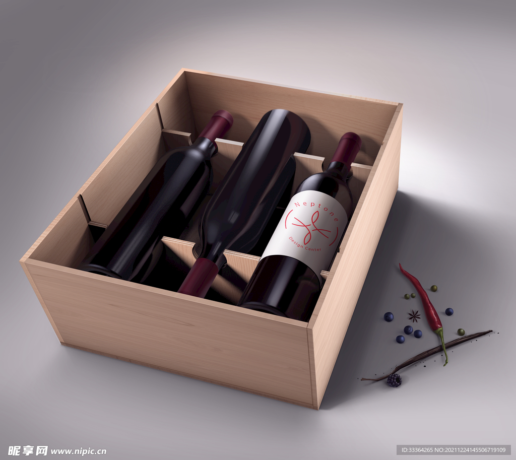 传统法国葡萄酒包装设计图片 