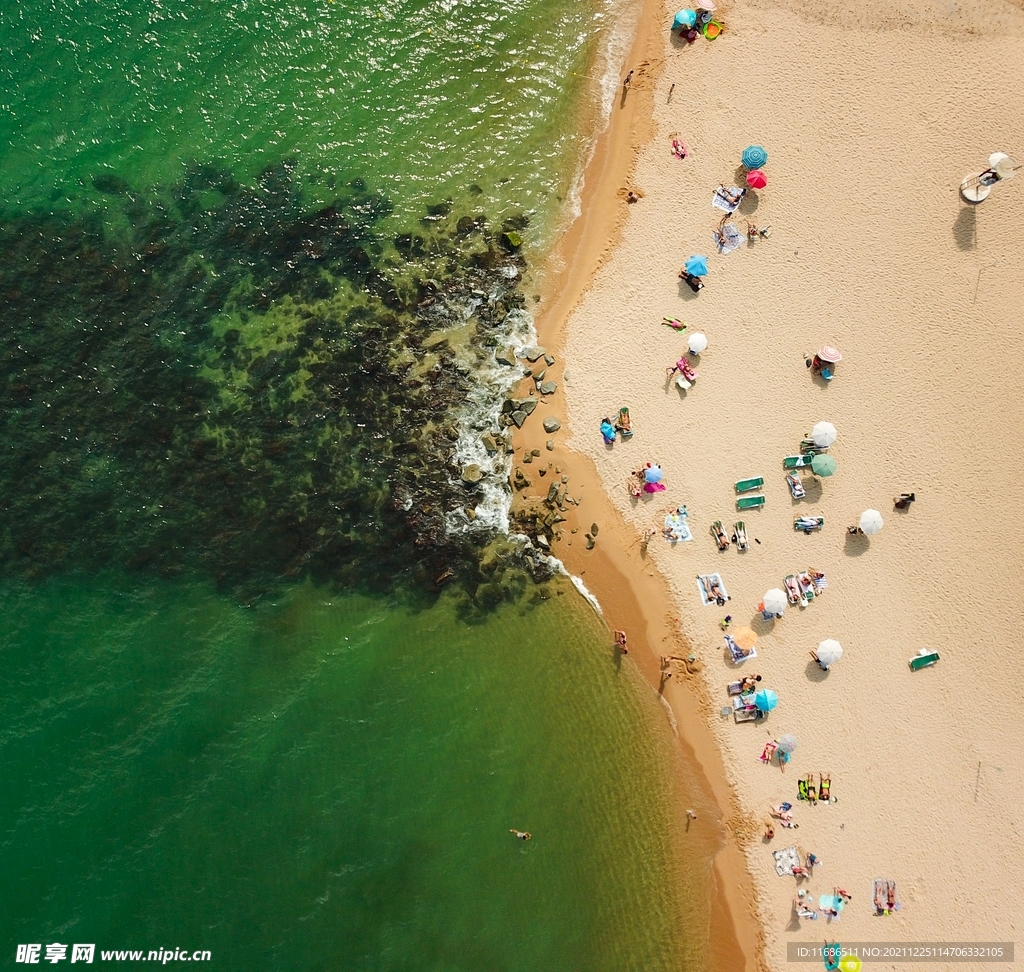 大海海边夏日沙滩风景