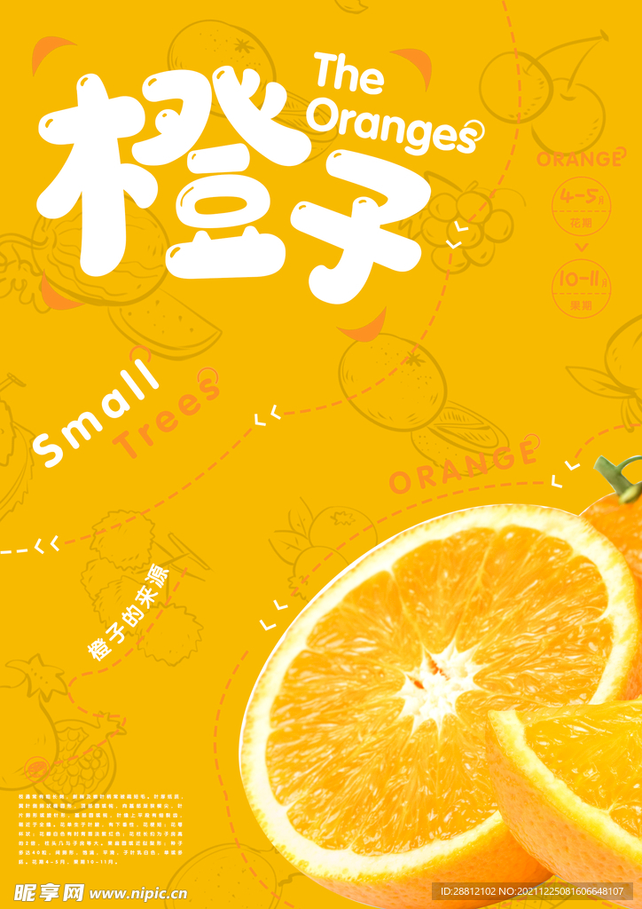橙子橙色海报