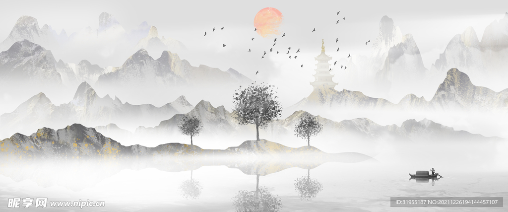 中国风水墨背景