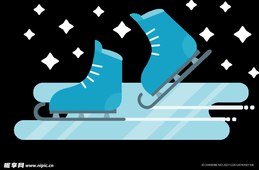 冬天冰雪上滑冰的鞋