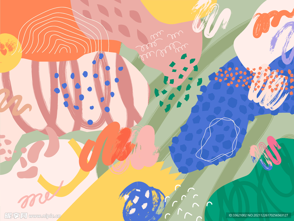 涂鸦色彩 色块装饰画 