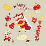 2022虎年手绘春节素材