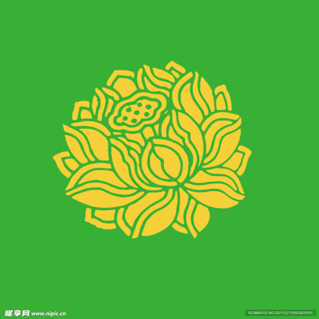 荷花莲叶国风矢量图形素材底纹