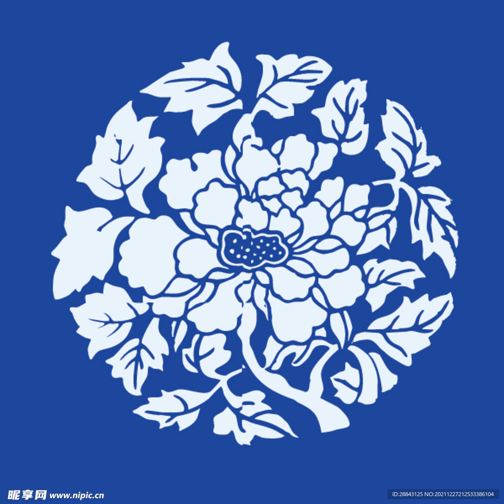 绿植叶子国风矢量图形素材底纹