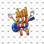 潮玩薯条插画元素