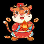 虎年元素 打鞭炮 新年素材