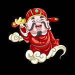 新年财神 手绘 新年元素 卡通