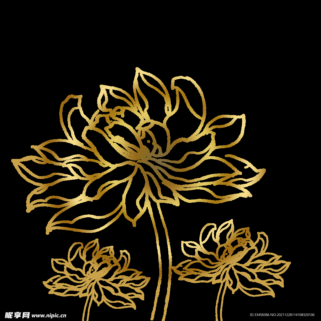 中国风国潮渐变纹理莲花