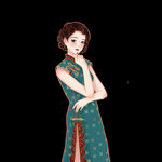 国潮古风美女素材