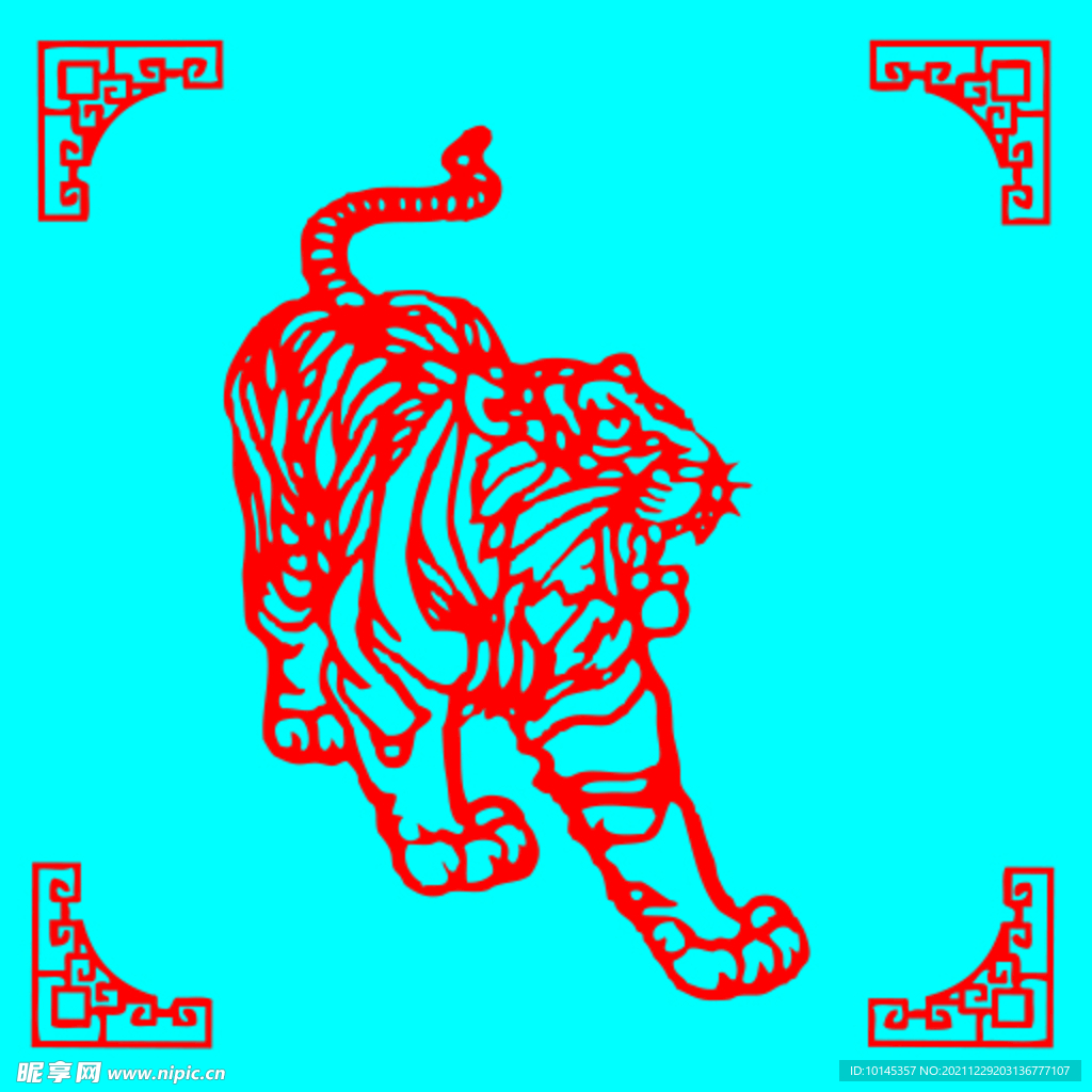 老虎剪纸