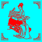 赏花剪纸  