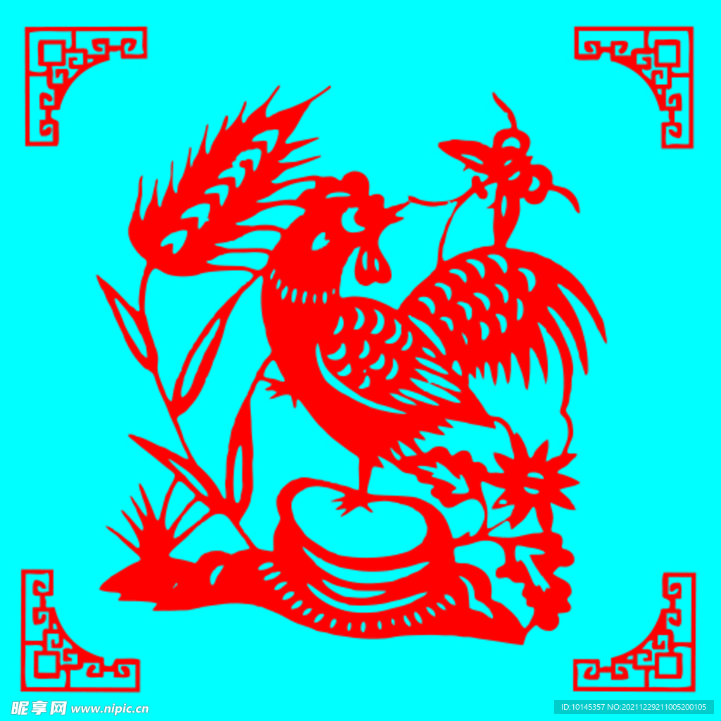 鸡剪纸