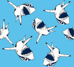 鲨鱼 动物 数码印花 