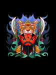 生肖虎 虎年元旦 虎贺新春 黄