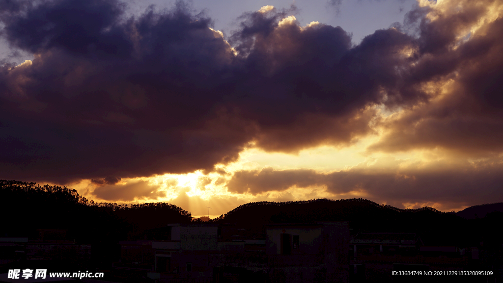 晚霞 黄昏 太阳下山 旁晚 