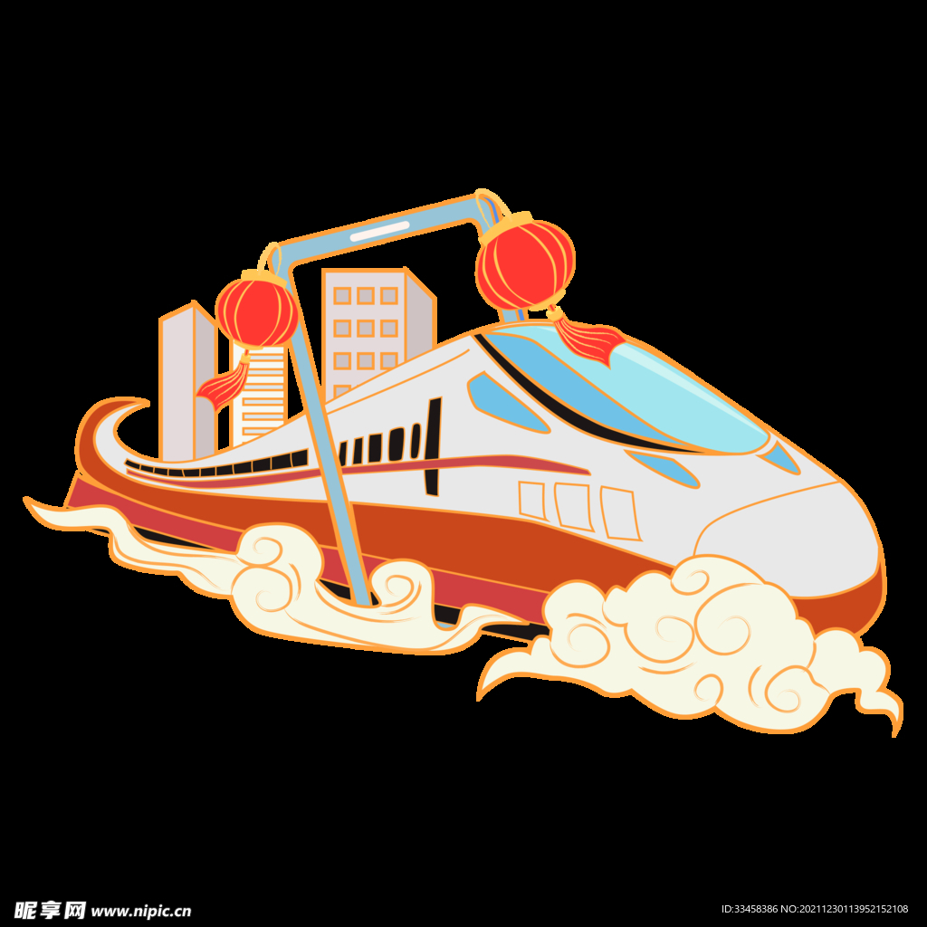 国潮回家过年新年高铁列车