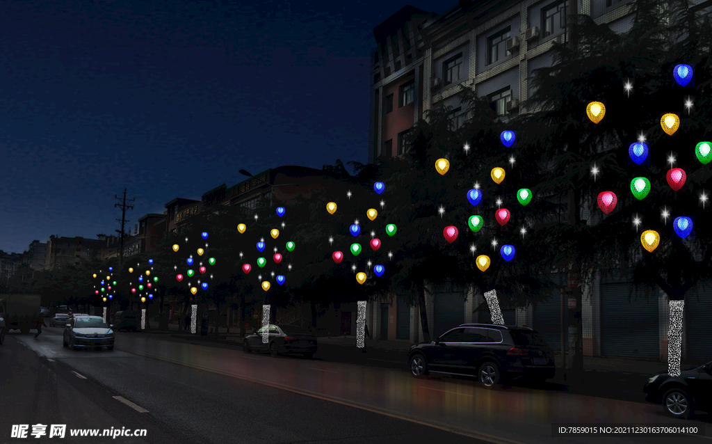 城市行道树灯饰亮化