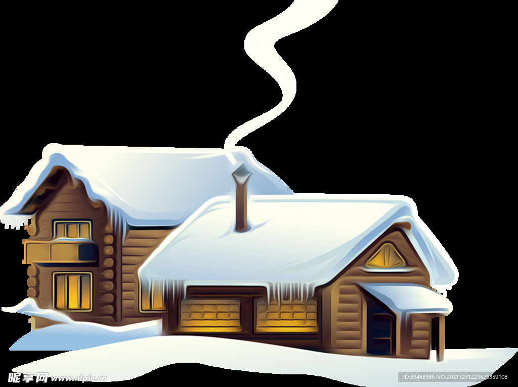 大雪覆盖的小屋