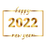 2022金色边框字