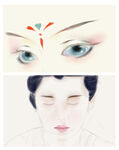 手绘眼睛男生男神图案素材