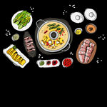 冬天食物火锅矢量免抠图