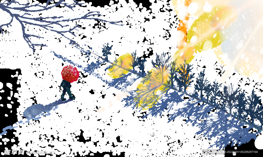 冬天雪地元素背景图片