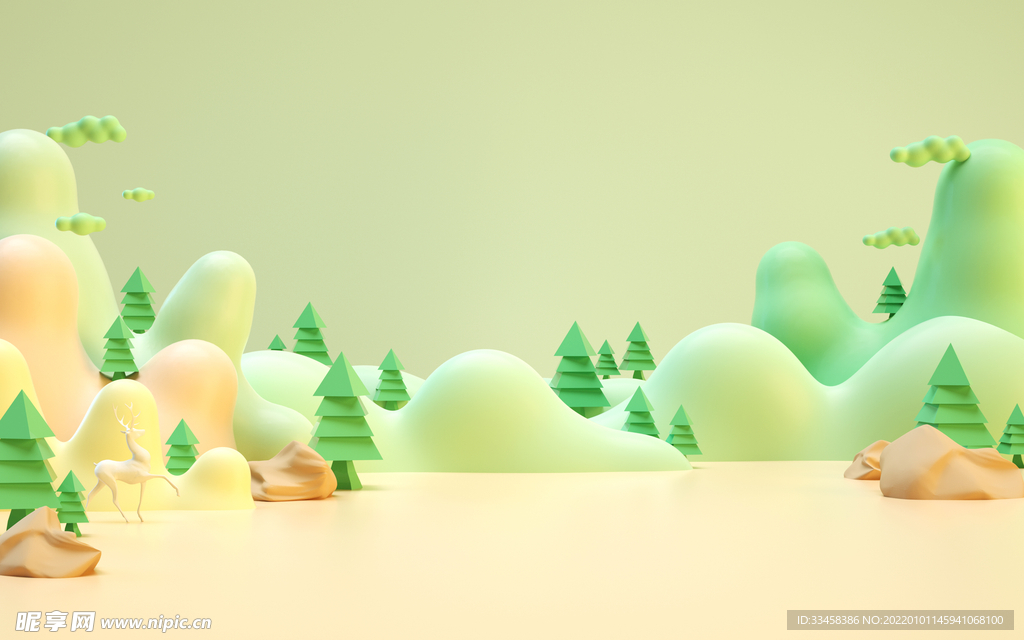 卡通三维春天背景