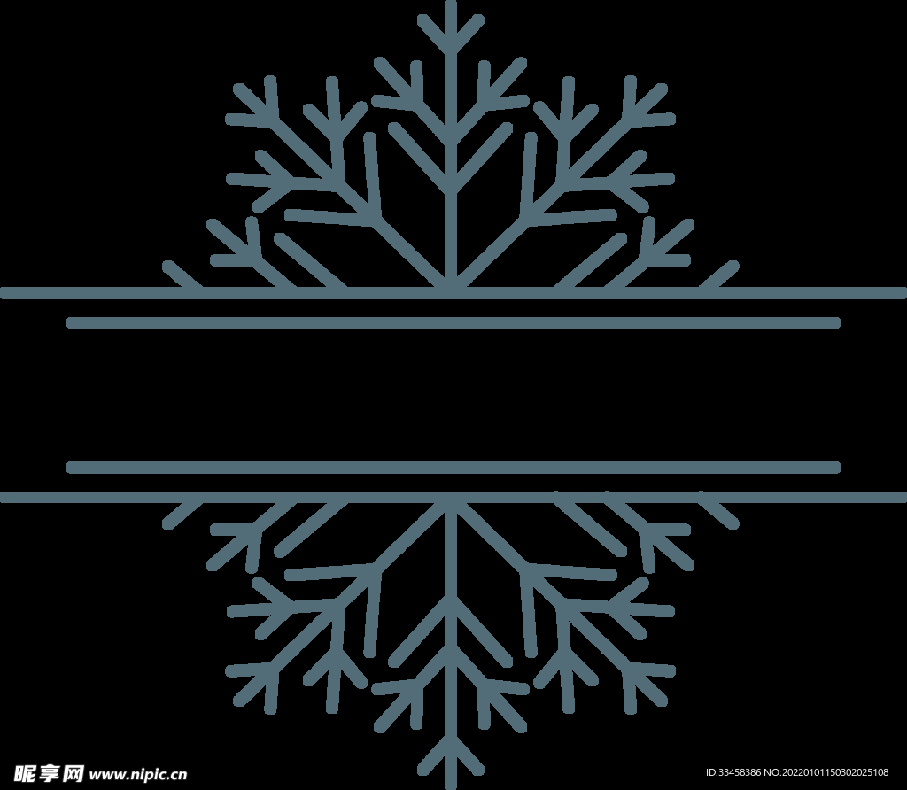 蓝色雪花标题框