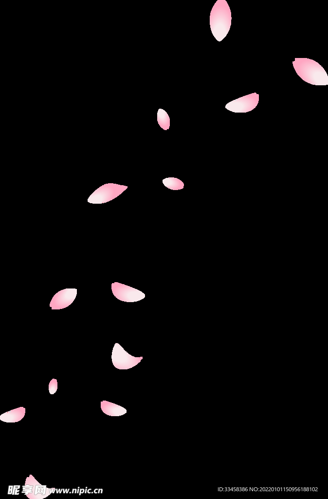 矢量樱花漂浮花瓣春天