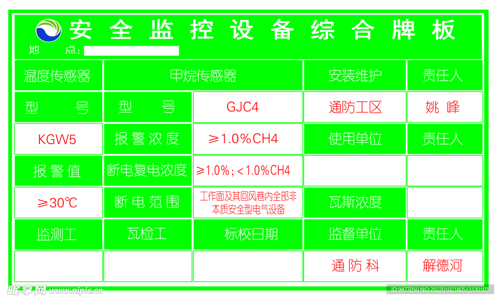 设备综合牌板