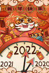 虎年插画新年吉祥海报