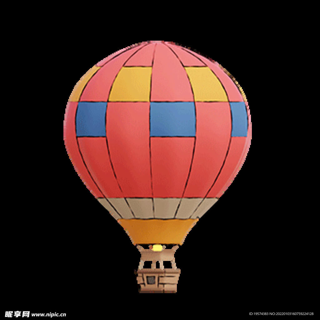热气球3d卡通可爱旅行