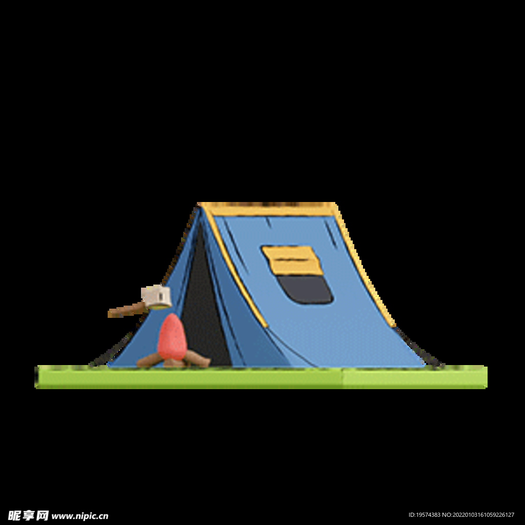帐篷3d卡通可爱旅行