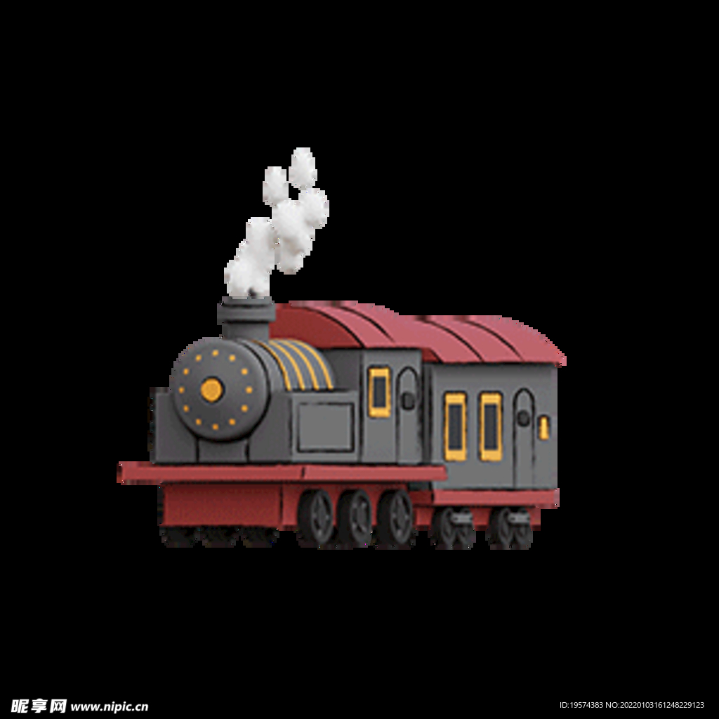 蒸汽火车3d卡通可爱旅行