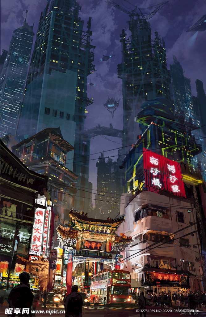 赛博 概念  宣传 背景 夜店
