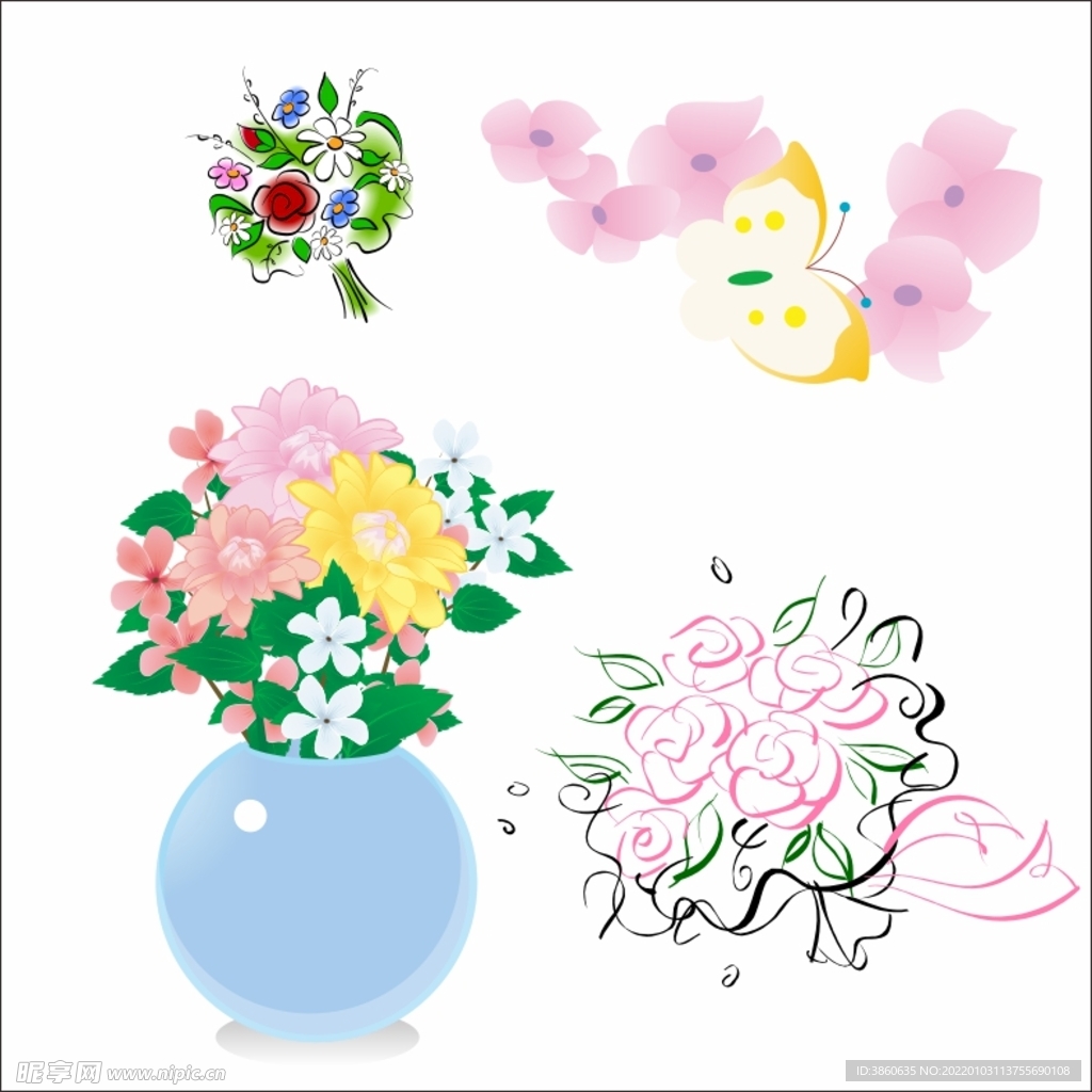 卡通花
