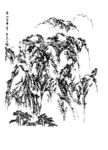 白描山水风光 